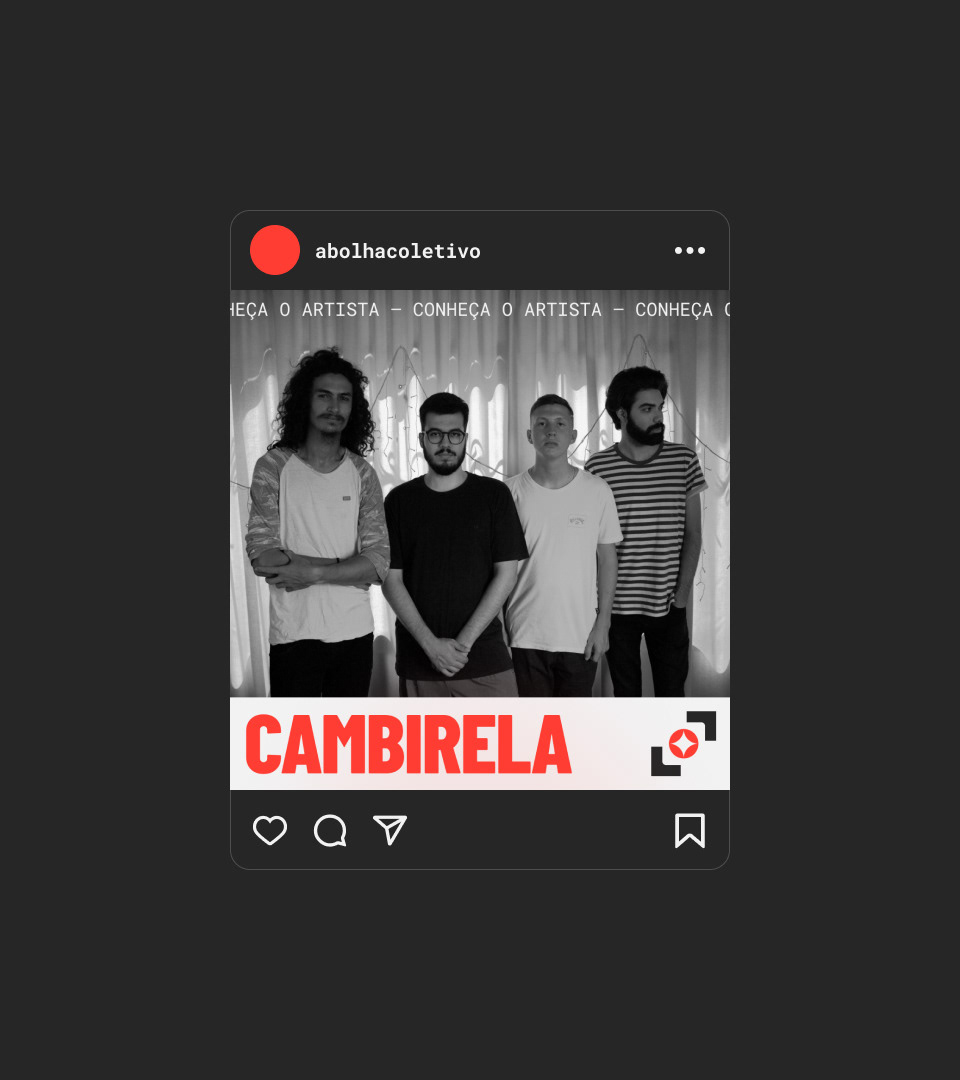 Post para Instagram apresentando a banda Cambirela
