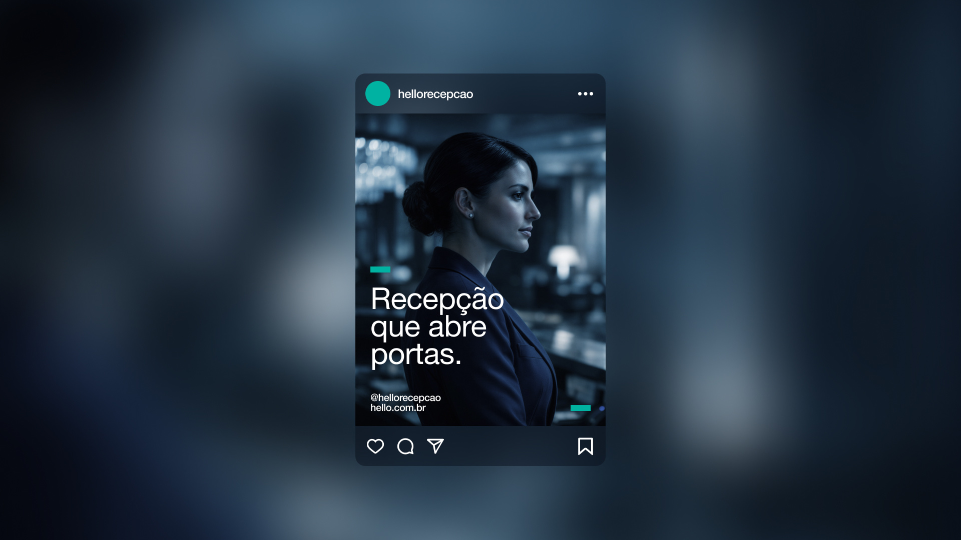 Post para Instagram com retrato e o slogan da marca